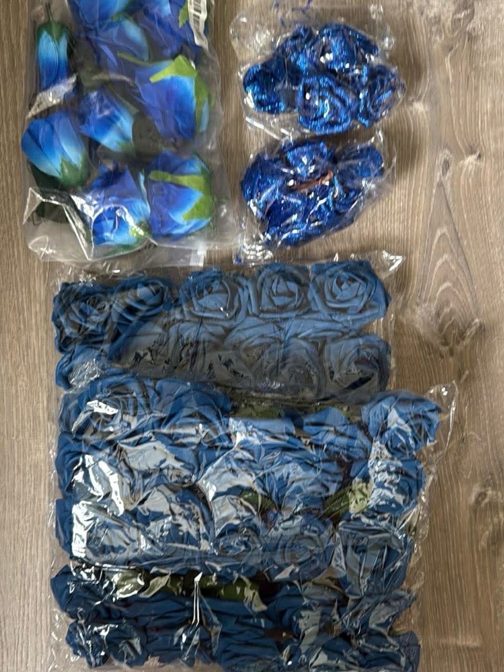 Blue Artificial Rose Assortment - Packaged Floral Supplies